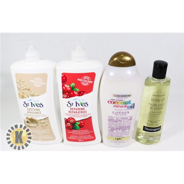 ST.IVES BODY WASH & NEUTROGENA BODY OIL