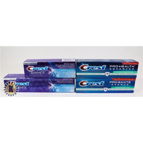 4 CREST 3D WHITE FLUORIDE TOOTH PASTE