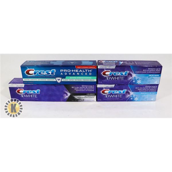 4 CREST 3D WHITE FLUORIDE TOOTH PASTE