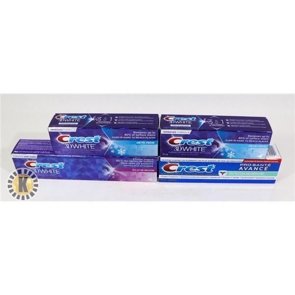 4 CREST 3D WHITE FLUORIDE TOOTH PASTE