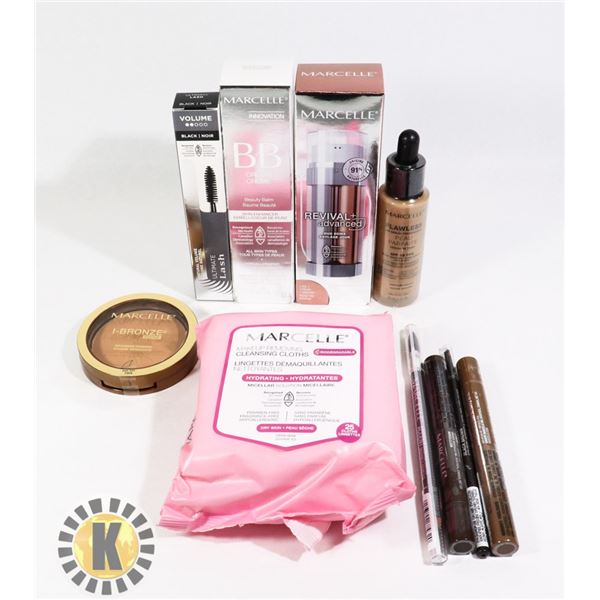 BAG OF NEW ASSORTED MARCELLE COSMETIC ITEMS