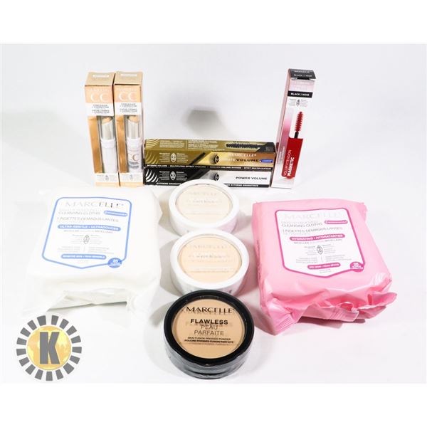 BAG OF NEW ASSORTED MARCELLE COSMETIC ITEMS