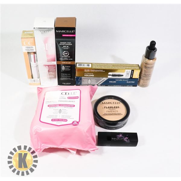 BAG OF NEW ASSORTED MARCELLE COSMETIC ITEMS