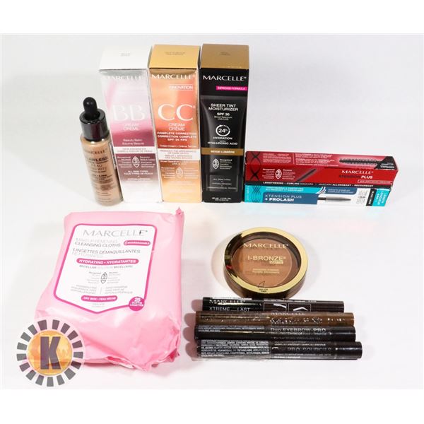 BAG OF NEW ASSORTED MARCELLE COSMETIC ITEMS