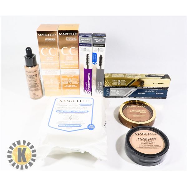 BAG OF NEW ASSORTED MARCELLE COSMETIC ITEMS