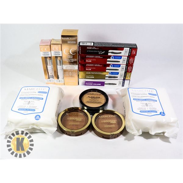 BAG OF NEW ASSORTED MARCELLE COSMETIC ITEMS