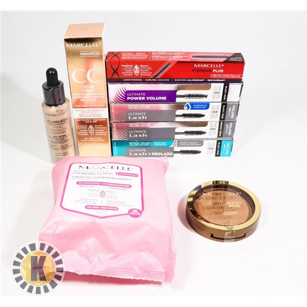 BAG OF NEW ASSORTED MARCELLE COSMETIC ITEMS