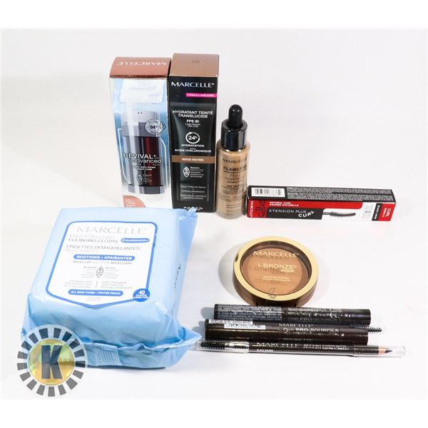 BAG OF NEW ASSORTED MARCELLE COSMETIC ITEMS