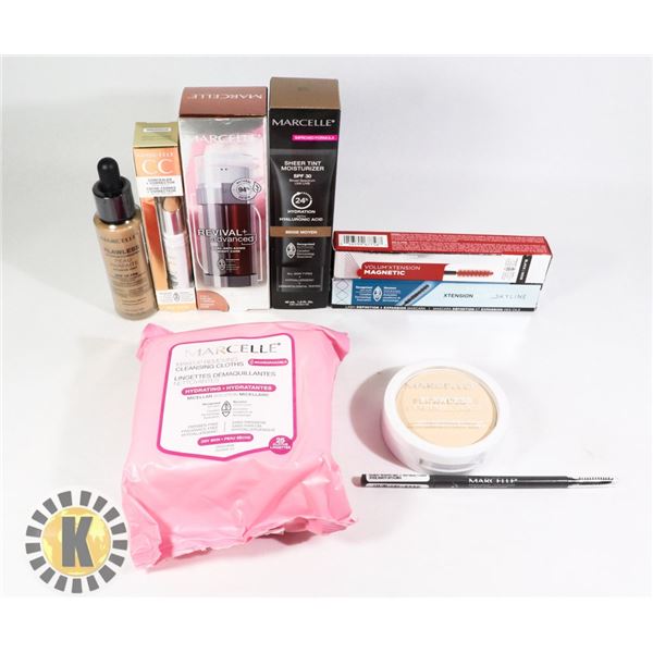 BAG OF NEW ASSORTED MARCELLE COSMETIC ITEMS