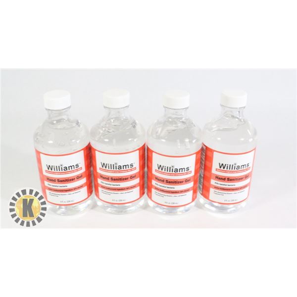 BAG OF 8 FL OZ WILLIAMS HAND SANITIZER GEL