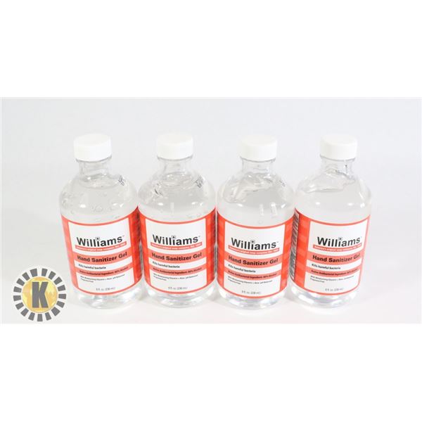 BAG OF 8 FL OZ WILLIAMS HAND SANITIZER GEL