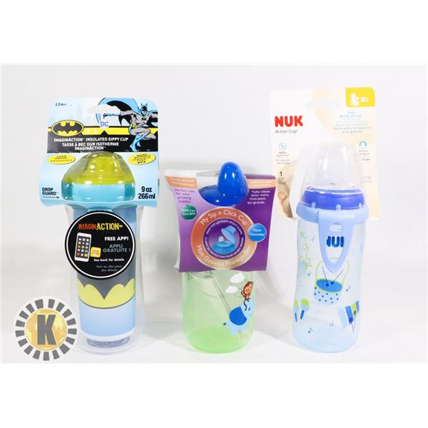 BAG OF NEW BABY/KID BOTTLE AND CIPS
