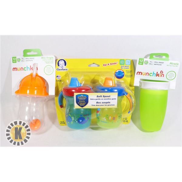 BAG OF NEW BABY/KID BOTTLE AND CIPS
