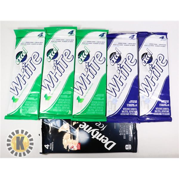 BAG OF DENTYNE ICE  & EXCEL WHITE SPEARMINT GUM