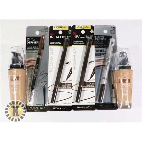 BAG OF MAKE-UP FOUNDATION AND INK PEN