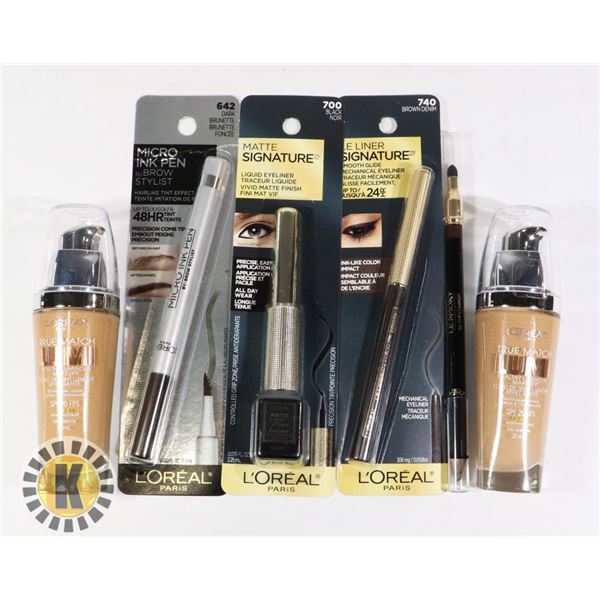 BAG OF MAKE-UP FOUNDATION AND INK PEN