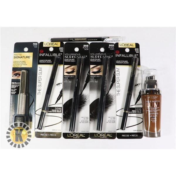 BAG OF MAKE-UP FOUNDATION AND INK PEN