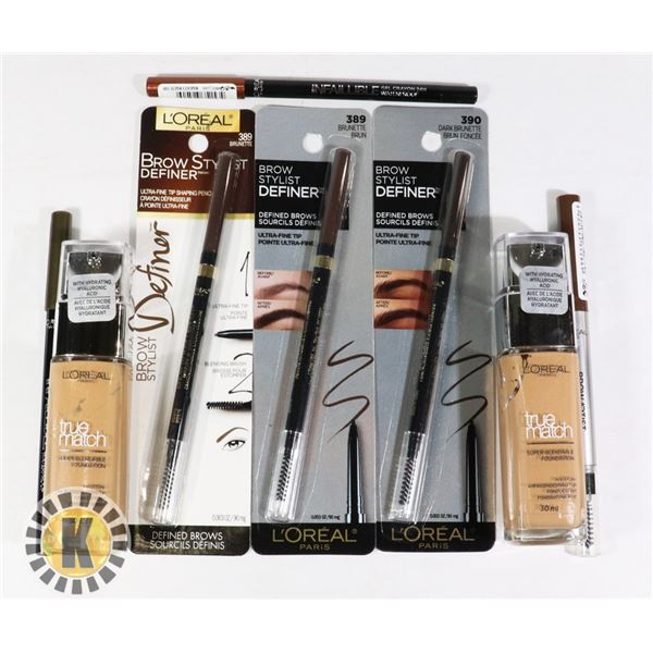 BAG OF MAKE-UP FOUNDATION AND INK PEN