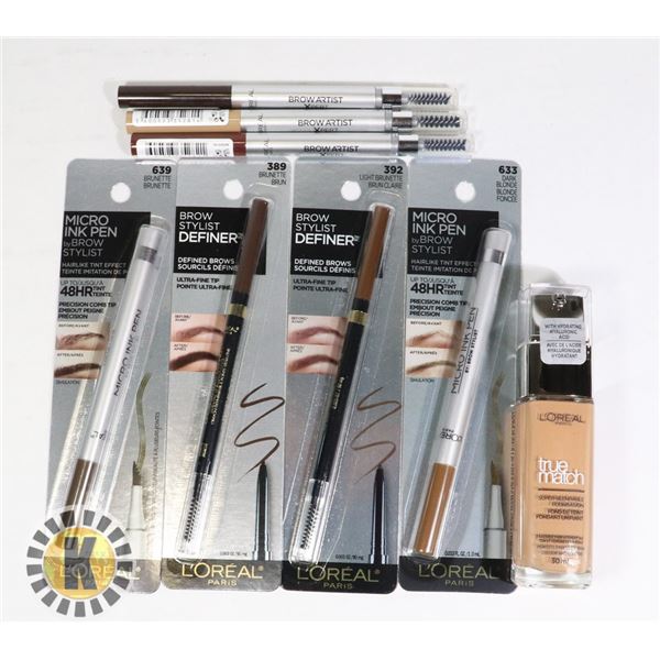 BAG OF MAKE-UP FOUNDATION AND INK PEN