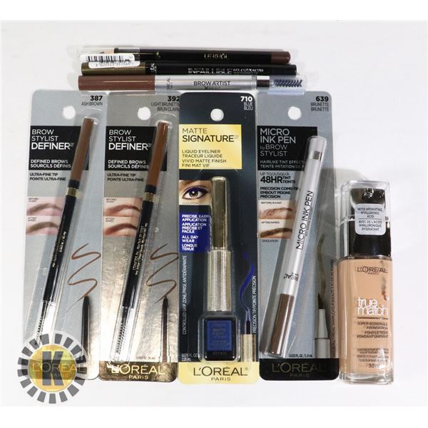 BAG OF MAKE-UP FOUNDATION AND INK PEN