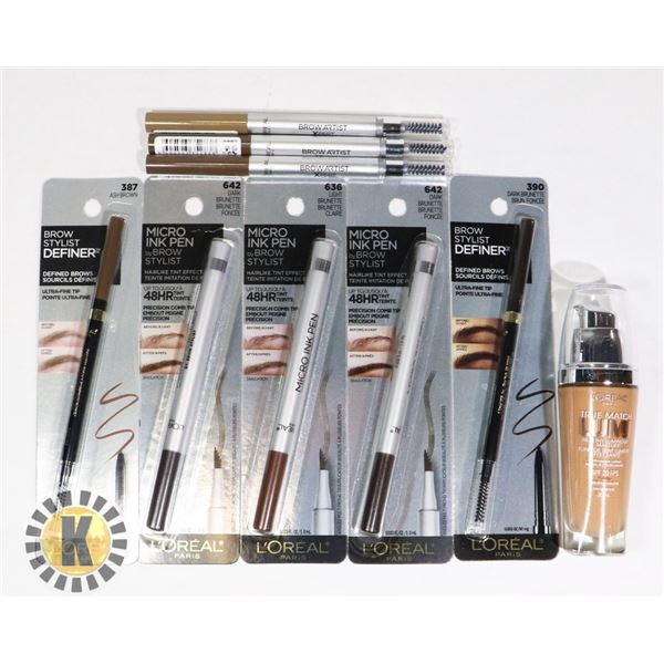 BAG OF MAKE-UP FOUNDATION AND INK PEN