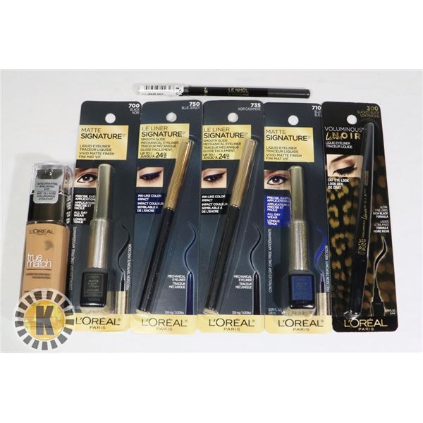 BAG OF MAKE-UP FOUNDATION AND INK PEN