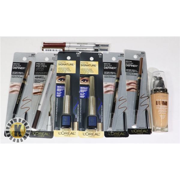 BAG OF MAKE-UP FOUNDATION AND INK PEN