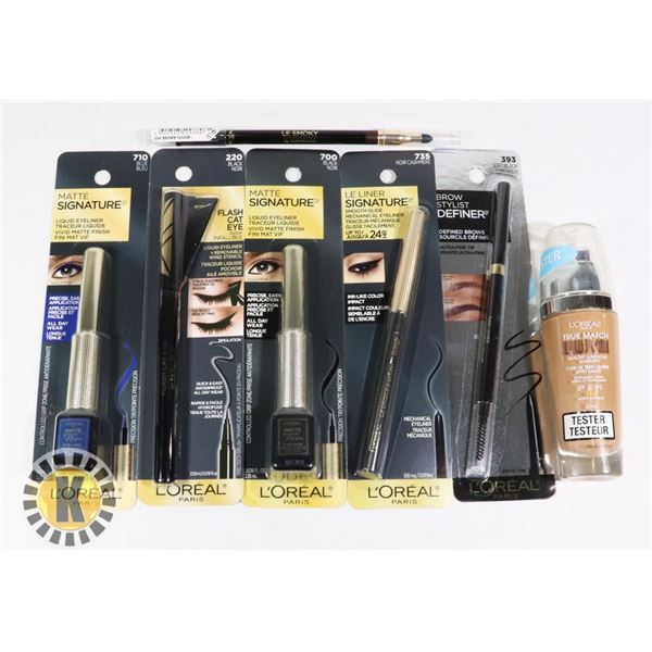 BAG OF MAKE-UP FOUNDATION AND INK PEN