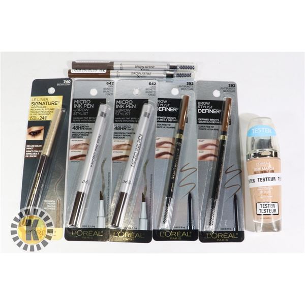 BAG OF MAKE-UP FOUNDATION AND INK PEN