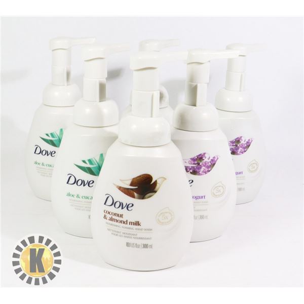 BAG OF ASSORTED DOVE HAND WASH SOAP