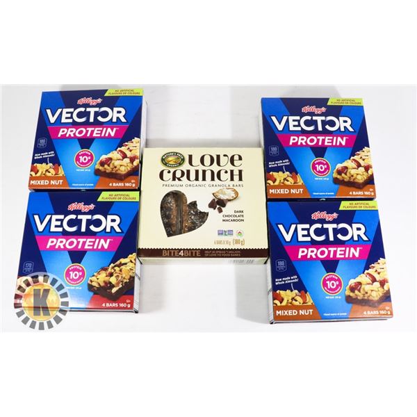 BAG OF VECTOR PROTEIN BAR BOXES