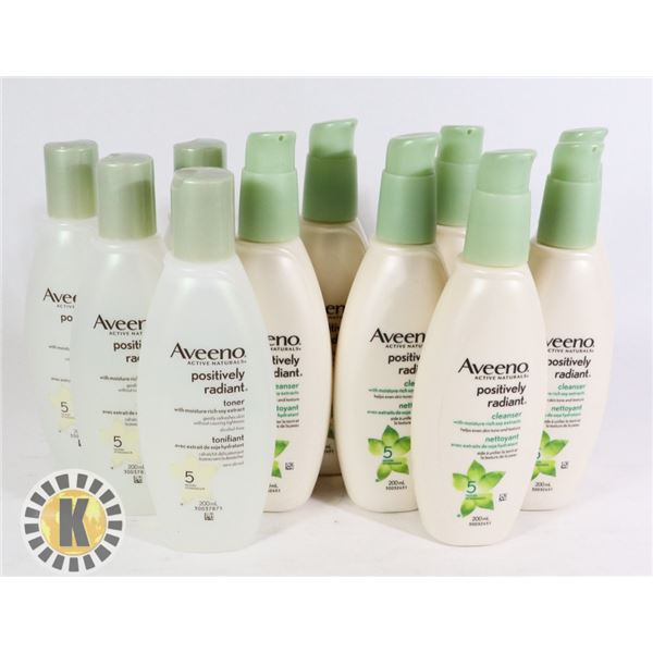 BAG OF ASSORTED  AVEENO SKIN CARE PRODUCTS