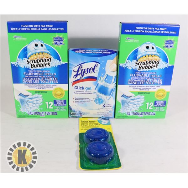 BAG OF ASSORTED  TOILET BOWL CLEANERS