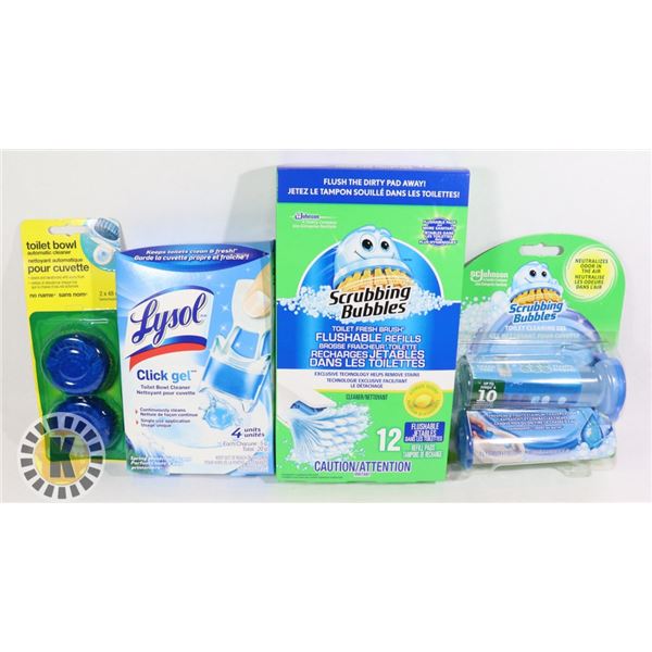 BAG OF ASSORTED  TOILET BOWL CLEANERS