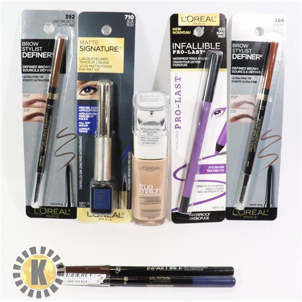 BAG OF L'OREAL EYELINERS, FOUNDATION