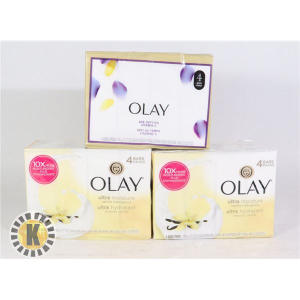 BAG OF ASSORTED OLAY BODY WASH BAR SOAPS