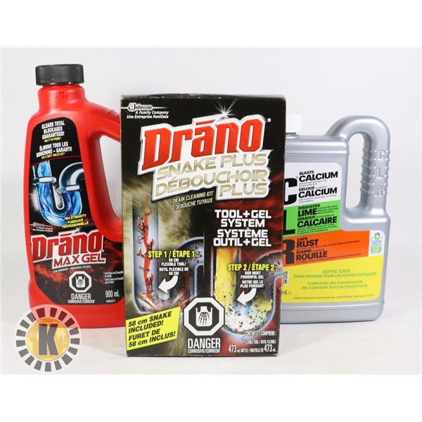 BAG OF 2 DRANO MAX GEL & CLR