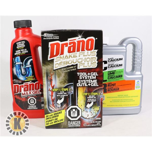 BAG OF 2 DRANO MAX GEL & CLR
