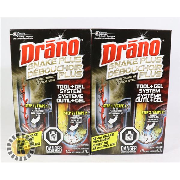 BAG OF 2 DRANO MAX GEL