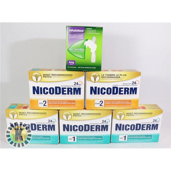 BAG OF PHARMACEUTICAL MEDICINES INCLUDES NICODERM