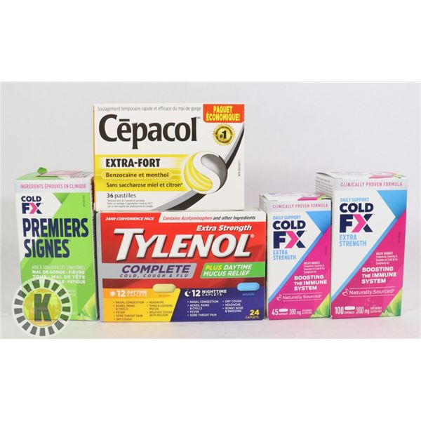 BAG OF PHARMACEUTICAL MEDICINES INCLUDES TYLENOL