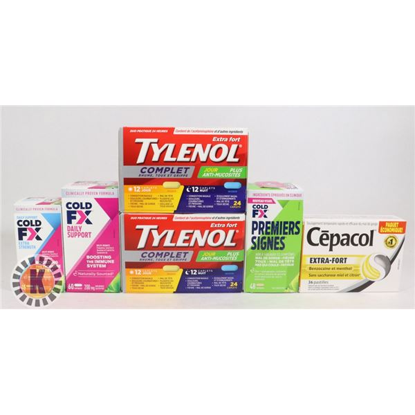 BAG OF PHARMACEUTICAL MEDICINES INCLUDES COLD FX