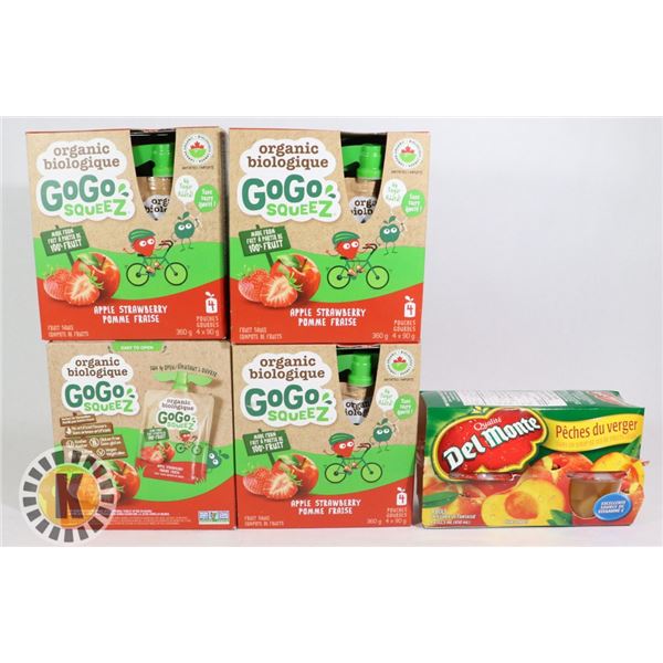 BAG OF DEL MONTE FRUIT SNACKS & GOGO SQUEEZE