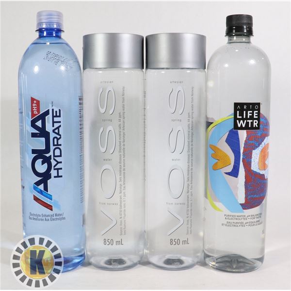 2 850ML VOSS WATER AND 2 1L AQUA HYDRATE WATER