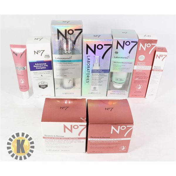 BAG OF NEW No7 SKIN CARE PRODUCTS