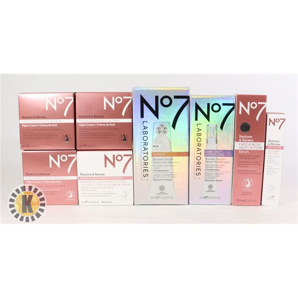 BAG OF NEW No7 SKIN CARE PRODUCTS