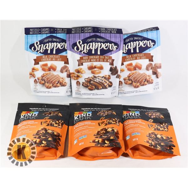 BAG OF ASSORTED CHOCOLATE  BARS & PRETZELS