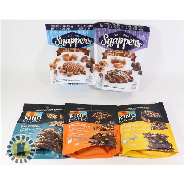 BAG OF ASSORTED CHOCOLATE  BARS & PRETZELS