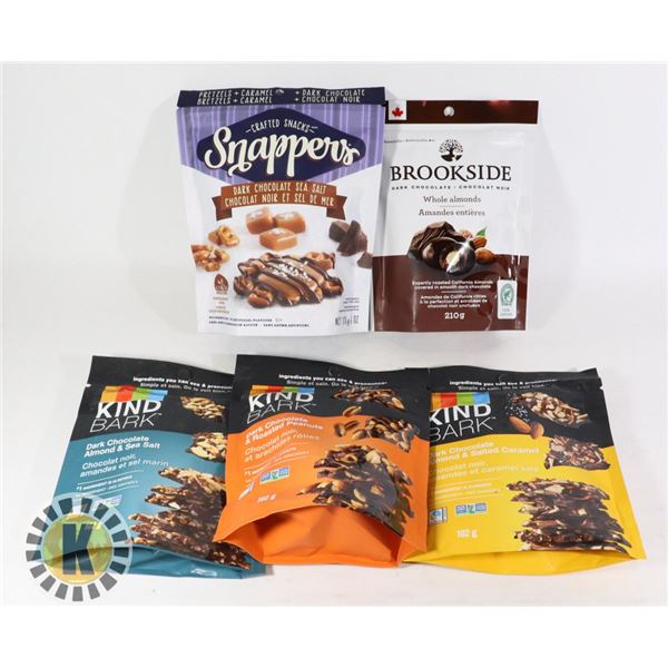 BAG OF ASSORTED CHOCOLATE  BARS & PRETZELS