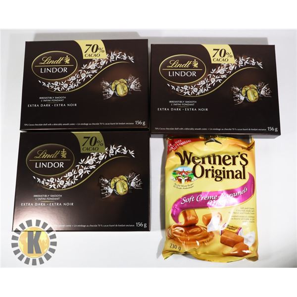 BAG OG LINDT LINDOR AND WERTHER'S ORIGINAL